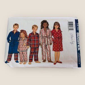 Vintage Butterick Sewing Pattern 2001 Child's Robe Belt Top Pants Size S-XL